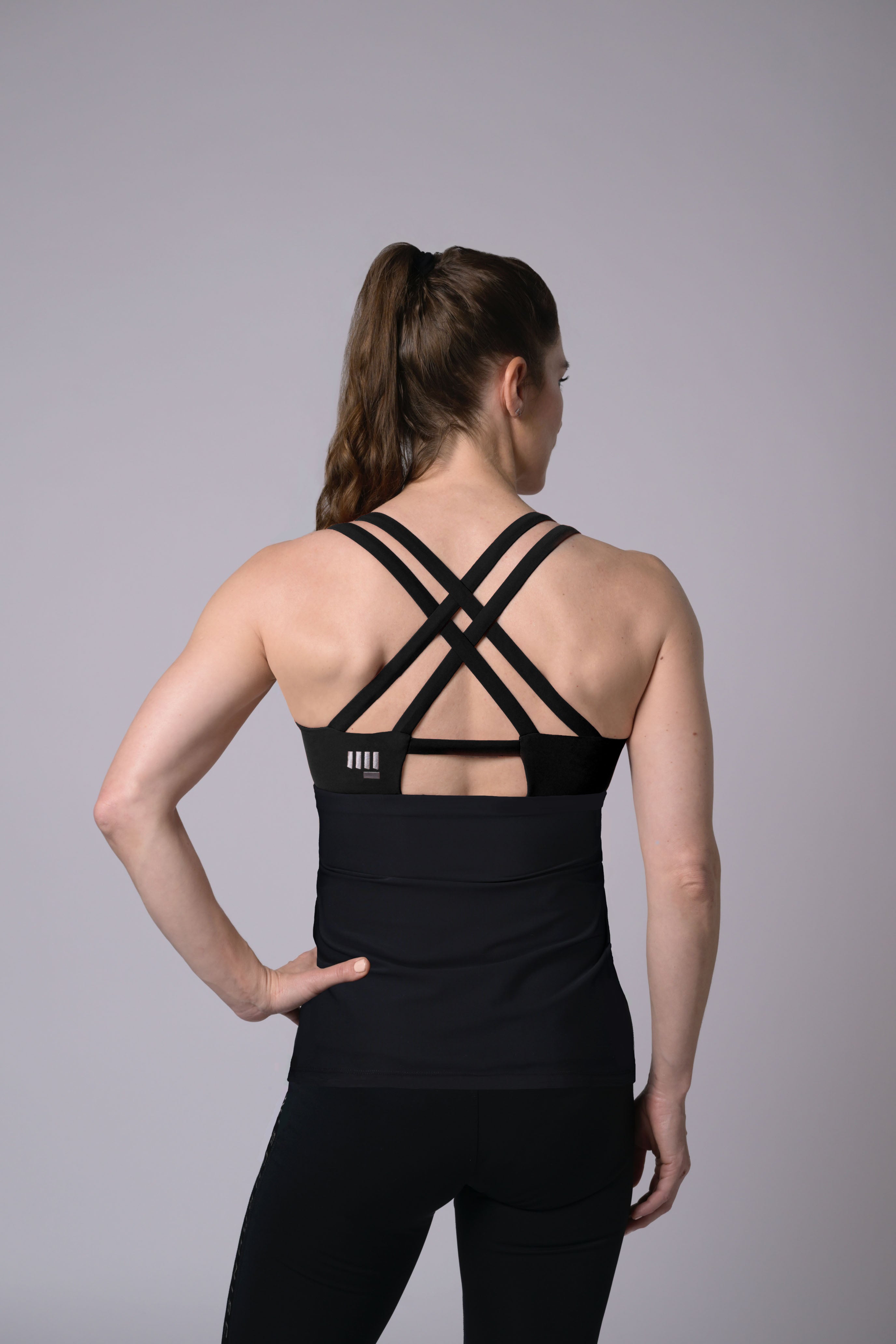 Cheap Women Sports Long Bras Back Bandage Cross Backless Tank Tops